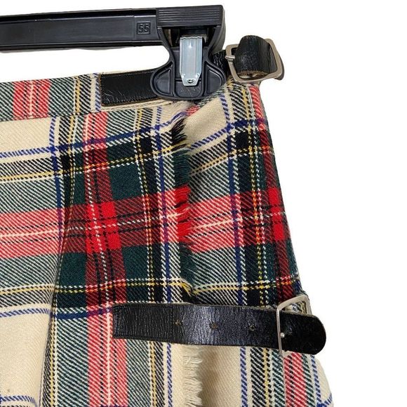Vintage Younkers Snowdon Tartan Wool Pleated Kilt Womens Size 25"-26" Adjustable - Picture 3 of 6